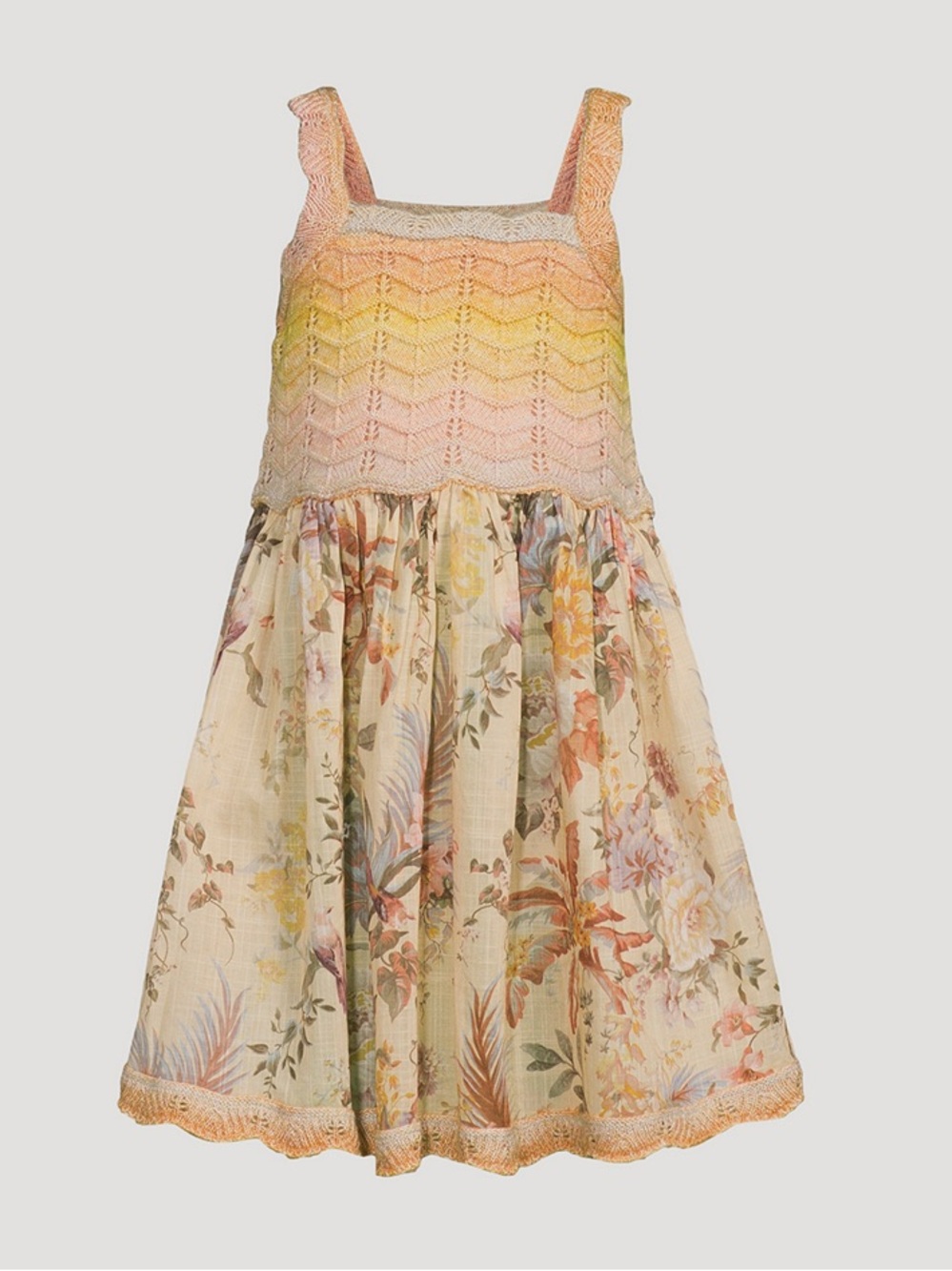 New! Zimmermann Tallow Floral Crochet Knit Dress Peach & Yellow 🌼 12y NWT! - Picture 8 of 15